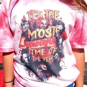 Tie dye bleached the most wonderful time of the year t-shirt